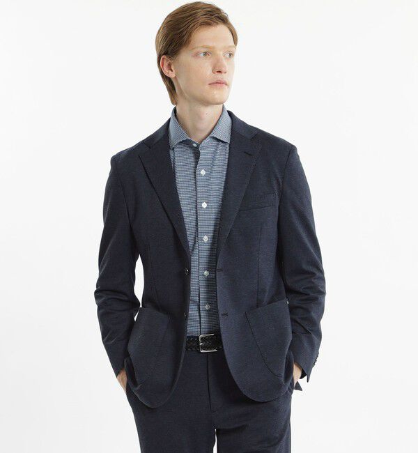MACKINTOSH PHILOSOPHY「テーラードジャージー ジャケット ダブルジャージー裏メッシュ」|テーラードジャケット|ネイビー
