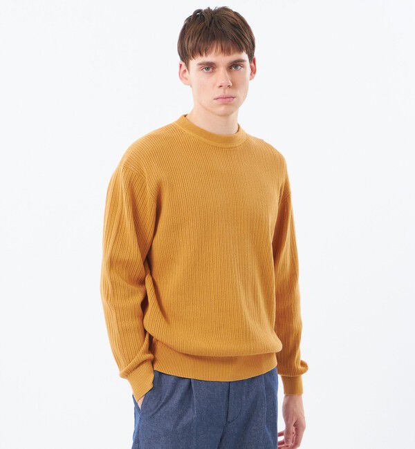MACKINTOSH PHILOSOPHY「クルーネックプルオーバー 畔調ファインニット」|ニット・セーター|オレンジ