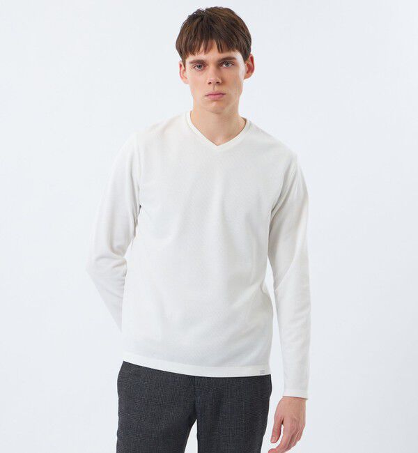 MACKINTOSH PHILOSOPHY「VネックロンT ストレッチミラノリブ」|Tシャツ・カットソー|ホワイト