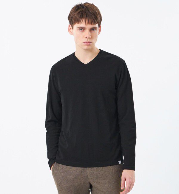 MACKINTOSH PHILOSOPHY「VネックロンT ストレッチミラノリブ」|Tシャツ・カットソー|ブラック