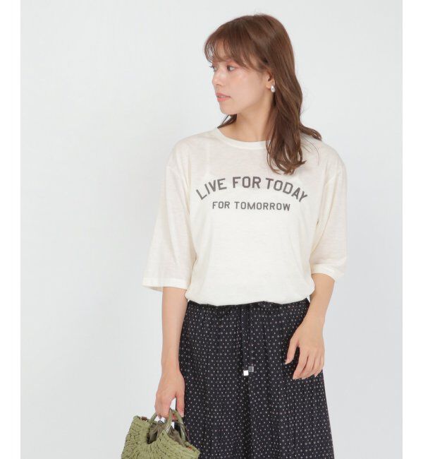 ikka「快適5分袖プリントT」|その他|オフホワイト