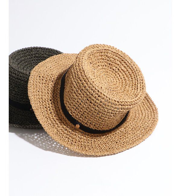 ikka「細編みダウンハット」|その他|キャメル