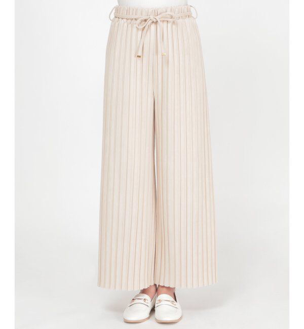 ikka「スウェードプリーツワイドパンツ」|その他|