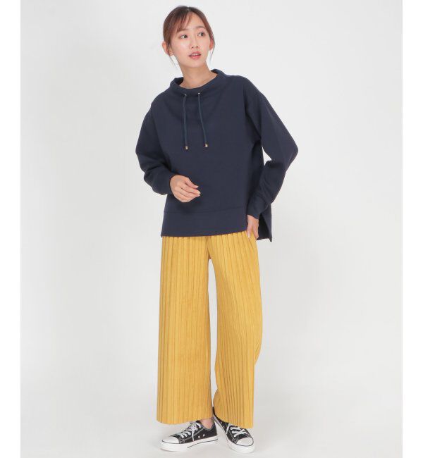 ikka「スウェードプリーツワイドパンツ」|その他|