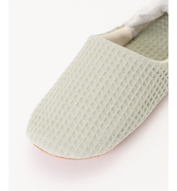 TOKYO DESIGN CHANNEL「YORI ワッフルかかとリボンバブーシュ L」|ルームシューズ|