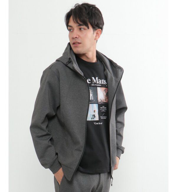 ikka「テックストレッチジップパーカー」|カーディガン|