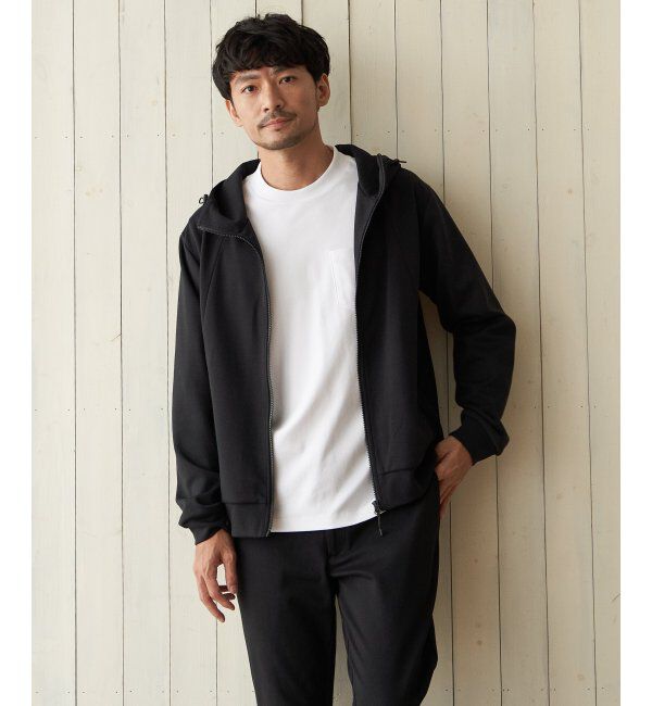 ikka「テックストレッチジップパーカー」|カーディガン|