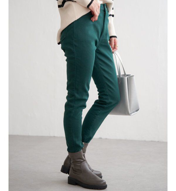 ikka「ボンディングスキニーパンツ」|その他|グリーン