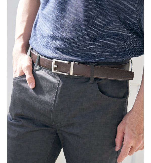 ikka「35mmキーリットレザーベルト」|ダウンベスト・ベスト|