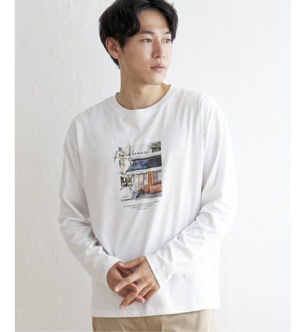 ikka「ペイントプリントロンT」|Tシャツ・カットソー|ホワイト