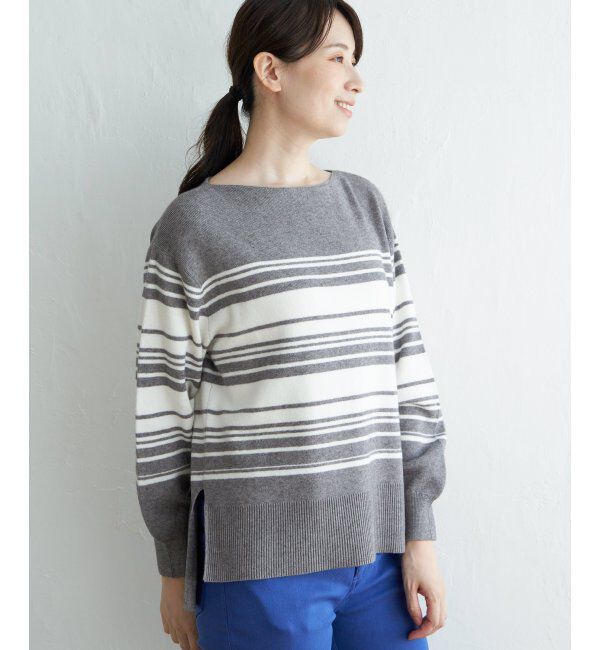 ikka「総針ボートネックプルオーバー」|プルオーバー|