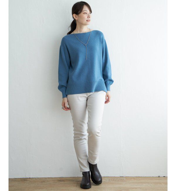 ikka「総針ボートネックプルオーバー」|プルオーバー|