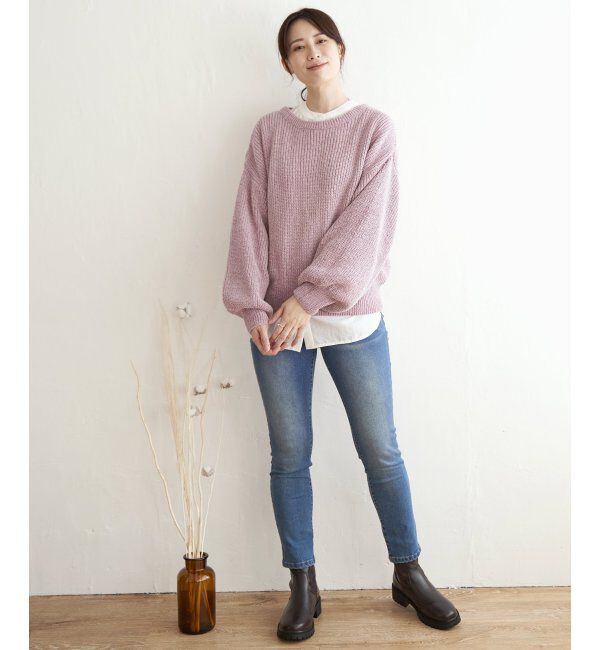 ikka「太畦モールニット」|プルオーバー|