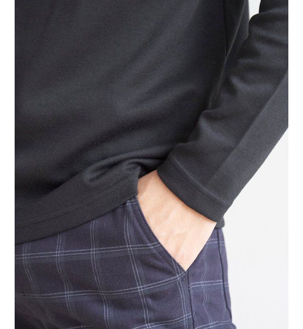 IKKA LOUNGE「ポンチモックネックロンT」|Tシャツ・カットソー|