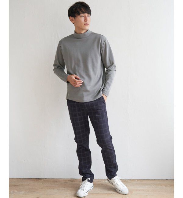 IKKA LOUNGE「ポンチモックネックロンT」|Tシャツ・カットソー|