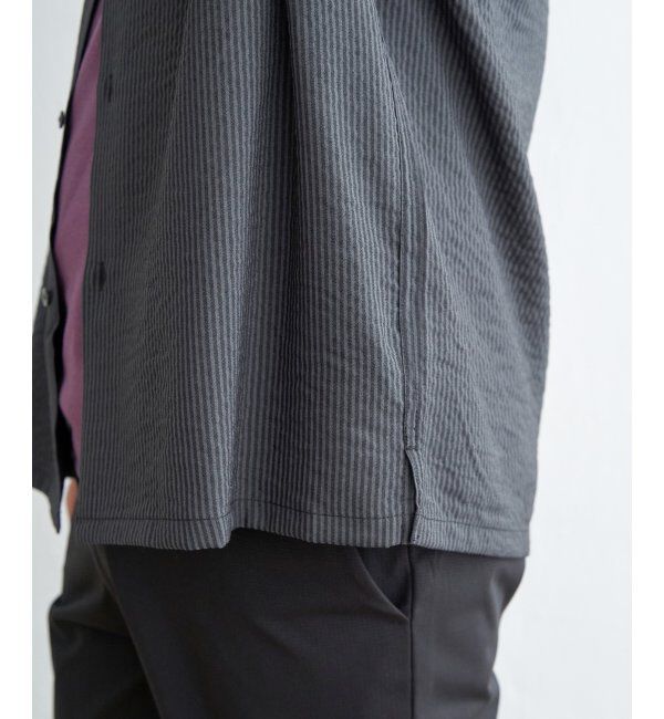 ikka「シャドーストライプオープンカラーシャツ」|シャツ・ブラウス|