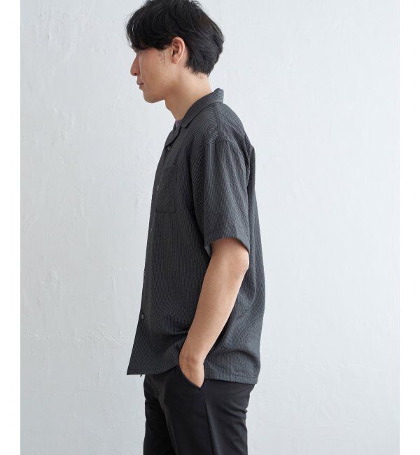 ikka「シャドーストライプオープンカラーシャツ」|シャツ・ブラウス|