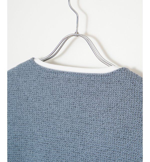 ikka「メランジ鹿の子キーネックレイヤード」|Tシャツ・カットソー|