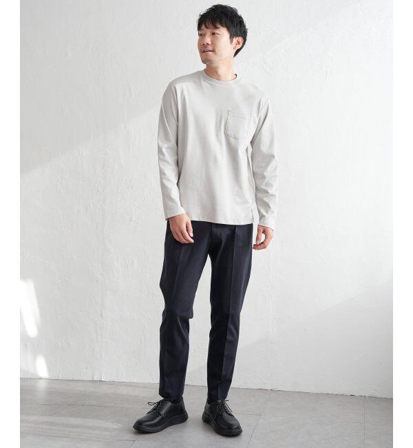 IKKA LOUNGE「ポンチクルーネックジャケットロンＴ」|Tシャツ・カットソー|