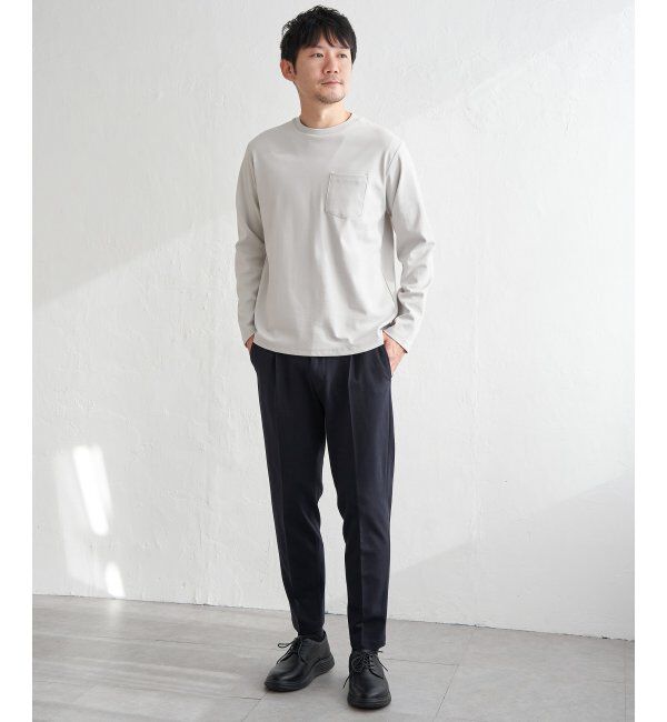 IKKA LOUNGE「ポンチクルーネックジャケットロンＴ」|Tシャツ・カットソー|