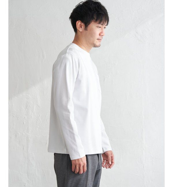 IKKA LOUNGE「ポンチクルーネックジャケットロンＴ」|Tシャツ・カットソー|