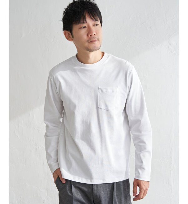 IKKA LOUNGE「ポンチクルーネックジャケットロンＴ」|Tシャツ・カットソー|