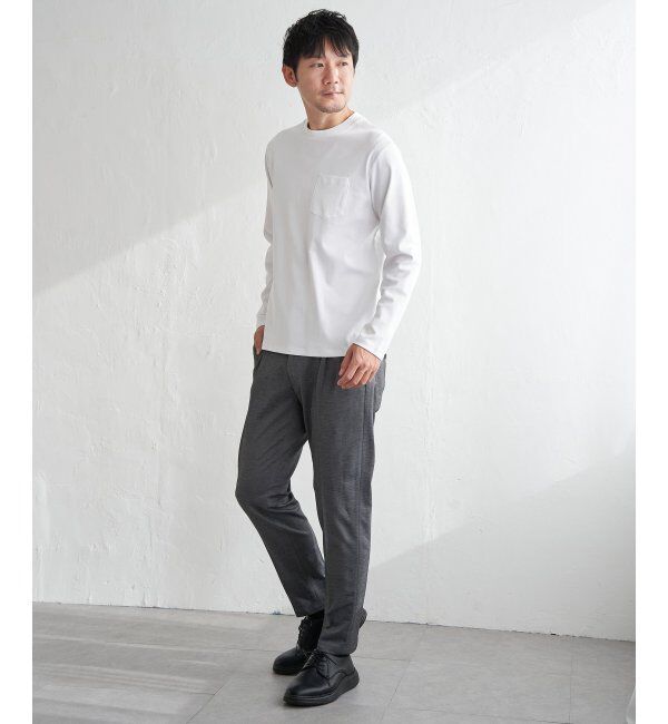 IKKA LOUNGE「ポンチクルーネックジャケットロンＴ」|Tシャツ・カットソー|