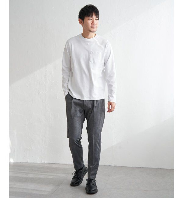 IKKA LOUNGE「ポンチクルーネックジャケットロンＴ」|Tシャツ・カットソー|