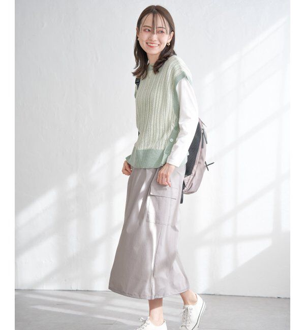 ikka「【雑誌InRed5月号掲載】リップストップカーゴスカート」|スカート|