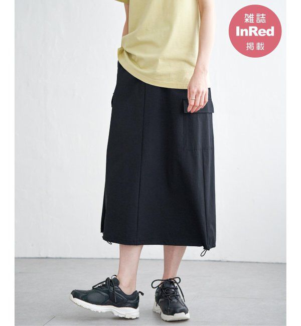 ikka「【雑誌InRed5月号掲載】リップストップカーゴスカート」|スカート|ネイビーブルー