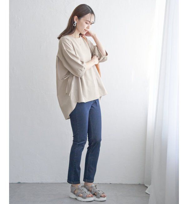 ikka「異素材切り替えサイドリボンプルオーバー」|その他|