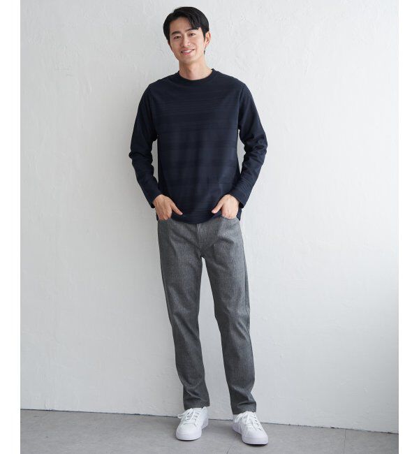 IKKA LOUNGE「ランダムリップルボーダーロンT」|Tシャツ・カットソー|