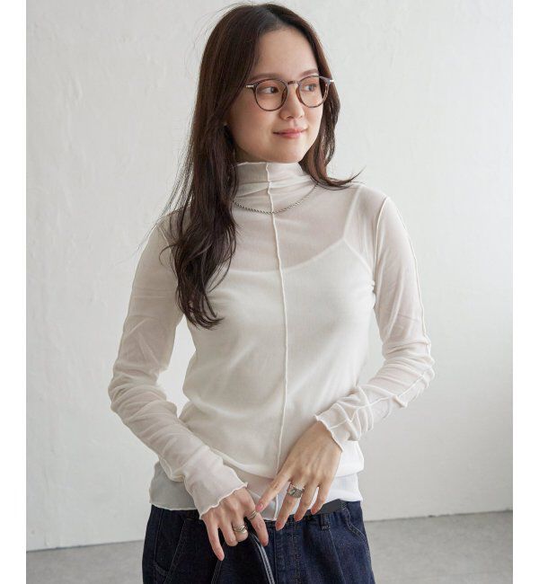 Lbc with Life「フロッキーチュールハイネックプルオーバー」|その他|アイボリー