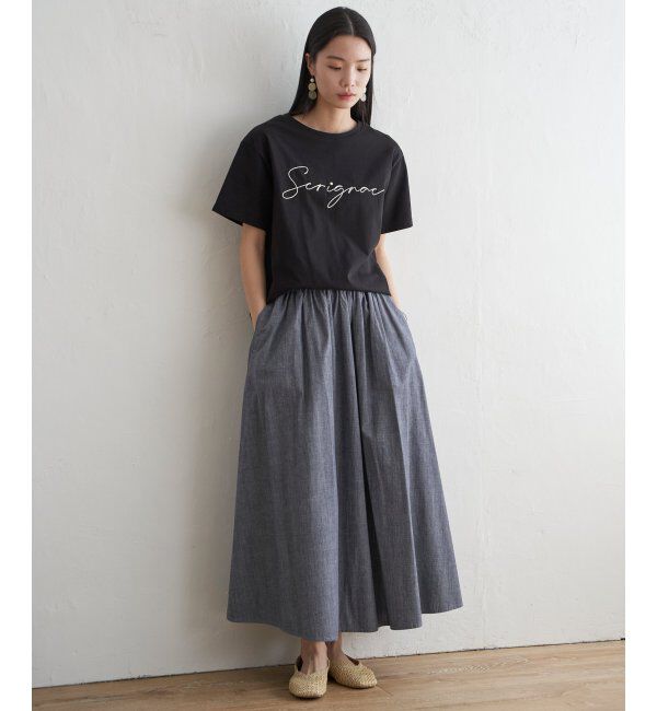 Lbc with Life「コットンシャンブレーギャザースカート」|スカート|