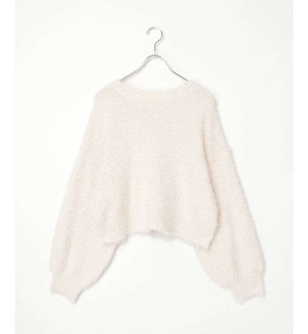 VENCE share style「フェザーヤーンショートニット」|ニット・セーター|オフホワイト