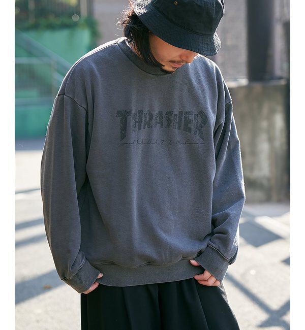 VENCE share style「THRASHER スラッシャー ピグメントスウェット」|スウェット・ジャージ|ブラック