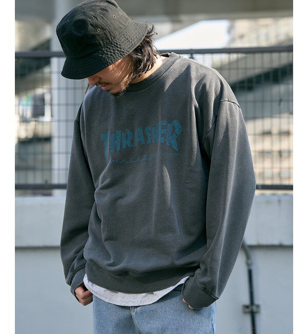 VENCE share style「THRASHER スラッシャー ピグメントスウェット」|スウェット・ジャージ|グリーン