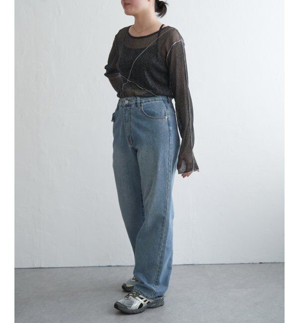 VENCE share style「ラメチュール切り替えプルオーバー」|Tシャツ・カットソー|