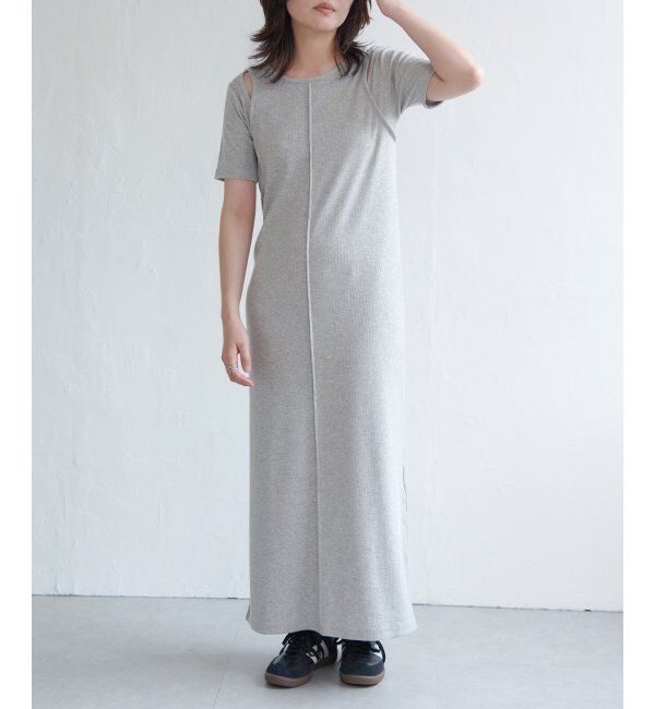 VENCE share style「リブカットソーレイヤード風ワンピース」|ワンピース|