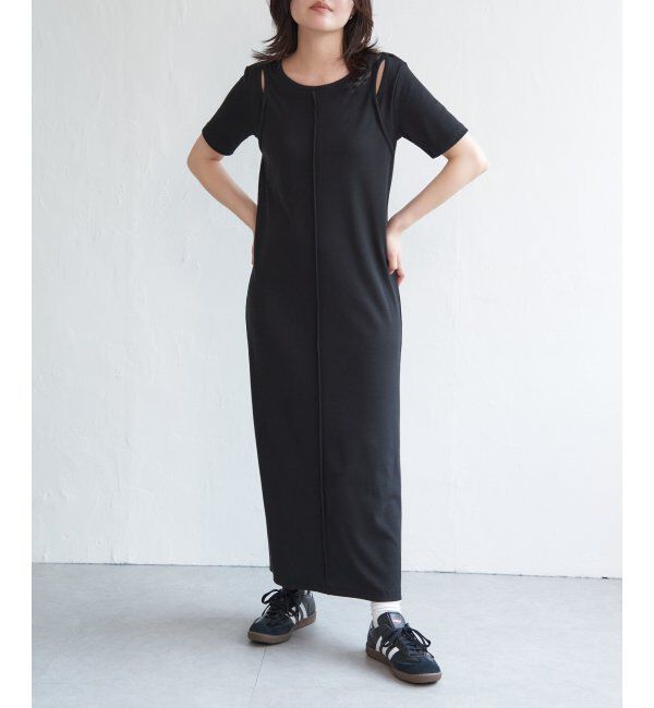 VENCE share style「リブカットソーレイヤード風ワンピース」|ワンピース|