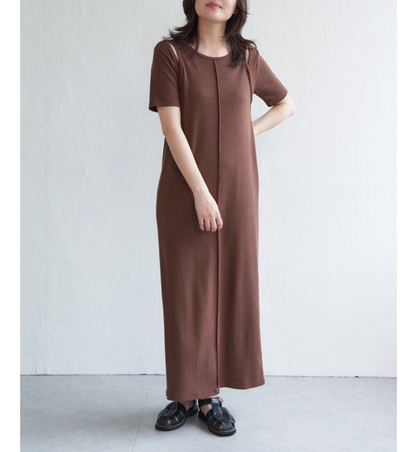 VENCE share style「リブカットソーレイヤード風ワンピース」|ワンピース|