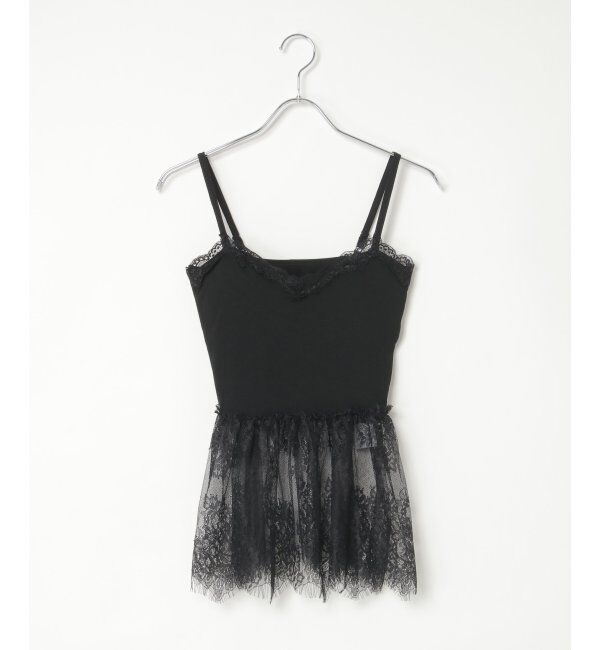 VENCE share style「レースペプラム切り替えブラトップ」|タンクトップ|ブラック