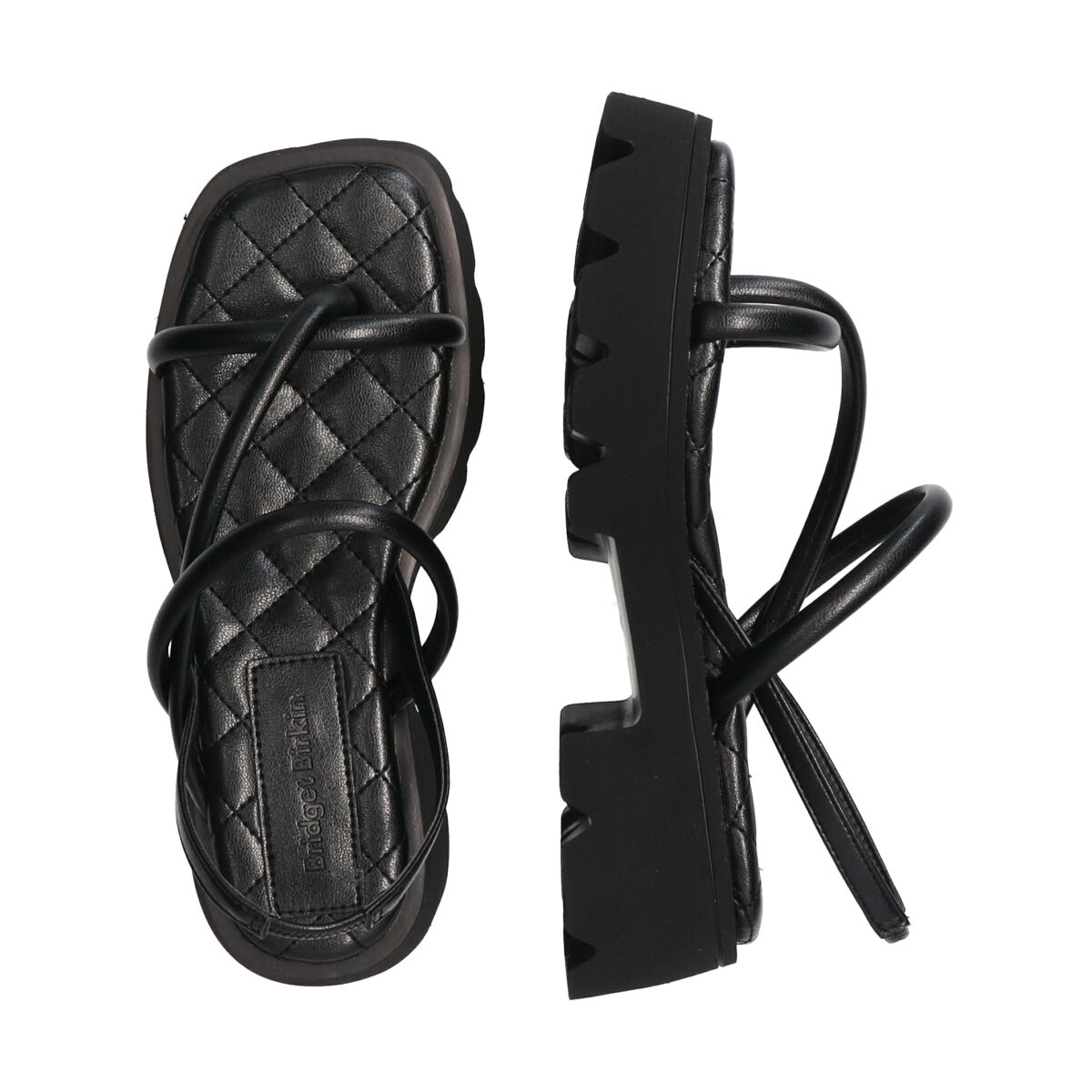 Bridget Birkin「【Bridget Birkin】ストラップデザイン厚底スクエアサンダル」|サンダル|