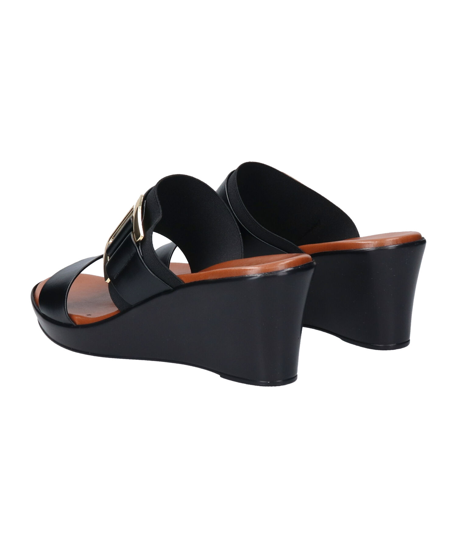 IMPORT SELECT「【ITALIAN SHOEMAKERS】スクエアメタルウェッジヒールサンダル(952343)」|サンダル|