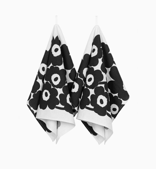 Marimekko「Unikko ティータオルセット」|その他|ブラック&times;ホワイト
