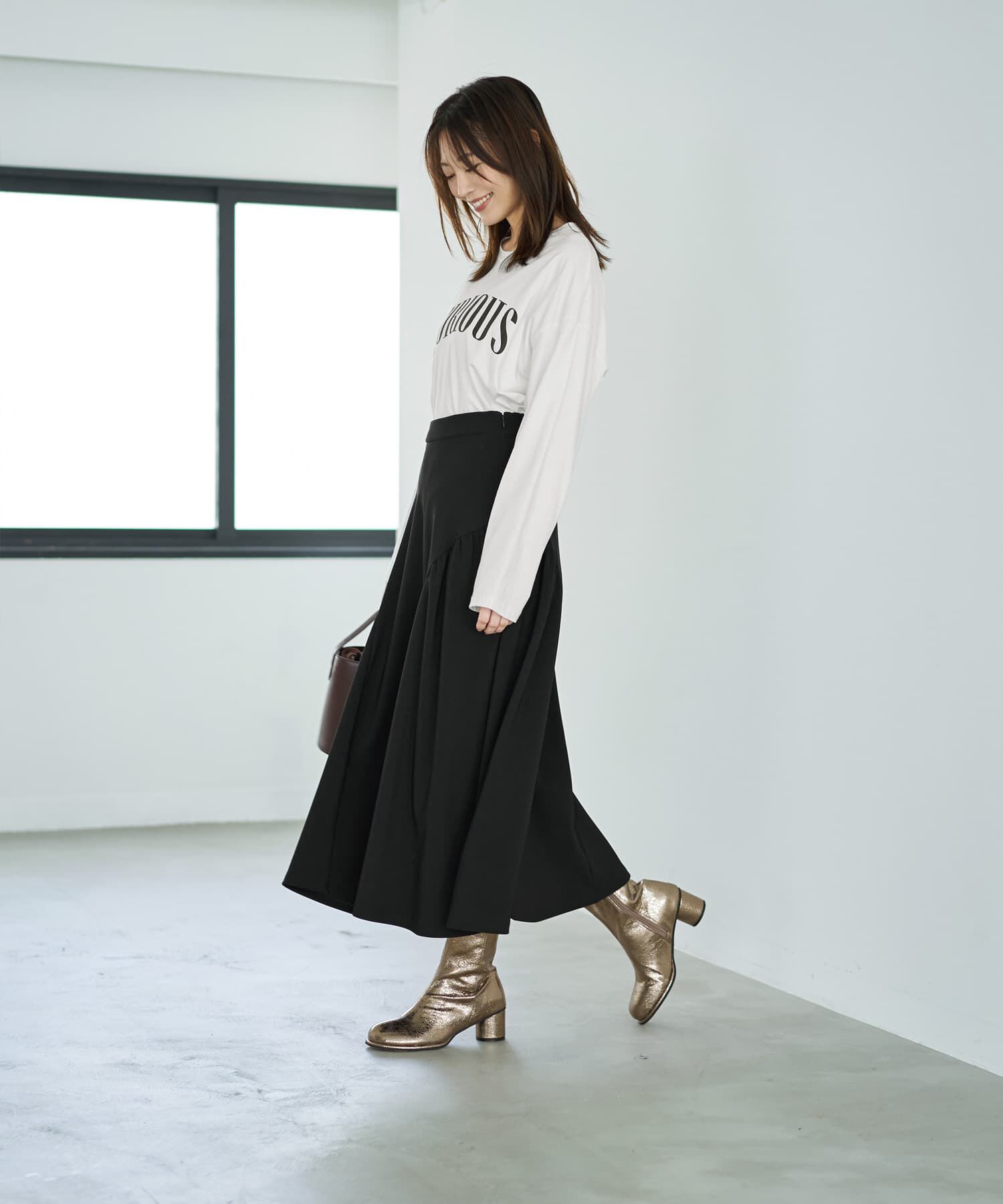 STYLE DELI「ラウンドギャザーフレアスカート」|フレア|