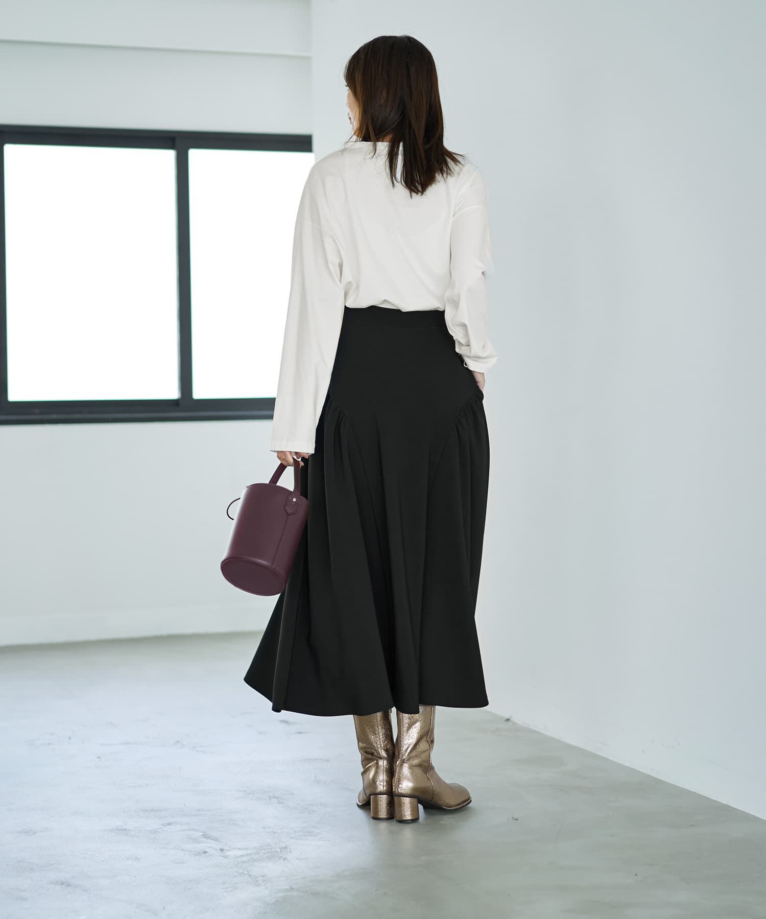 STYLE DELI「ラウンドギャザーフレアスカート」|フレア|