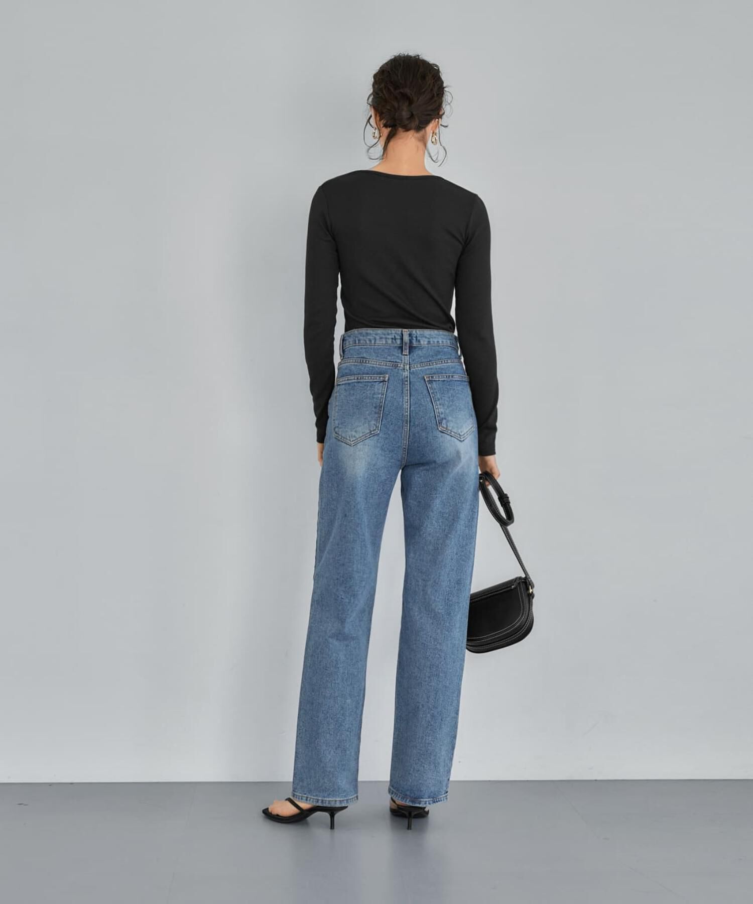 STYLE DELI「首開きベーシックリブトップス」|Tシャツ・カットソー|