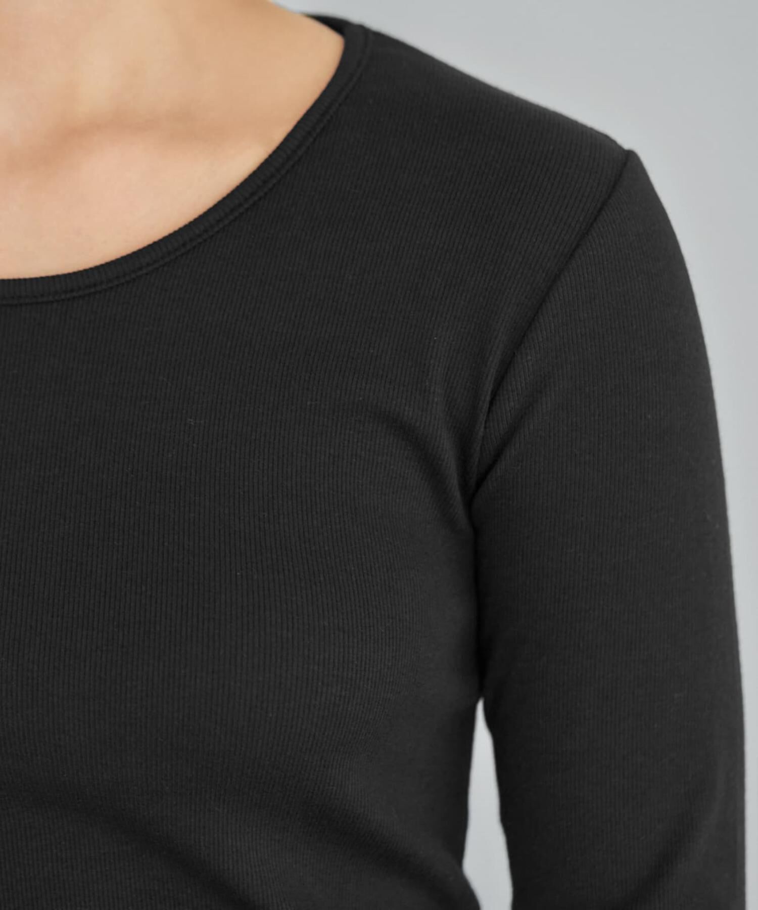 STYLE DELI「首開きベーシックリブトップス」|Tシャツ・カットソー|