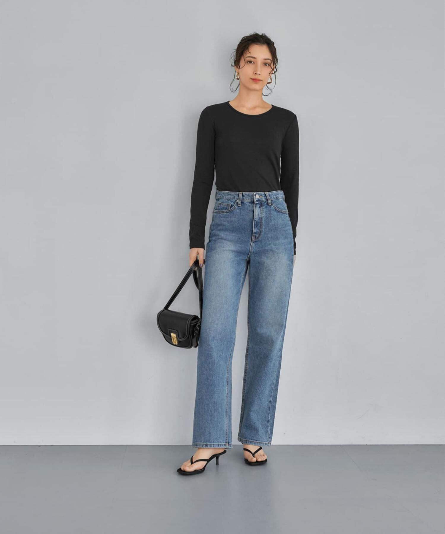 STYLE DELI「首開きベーシックリブトップス」|Tシャツ・カットソー|